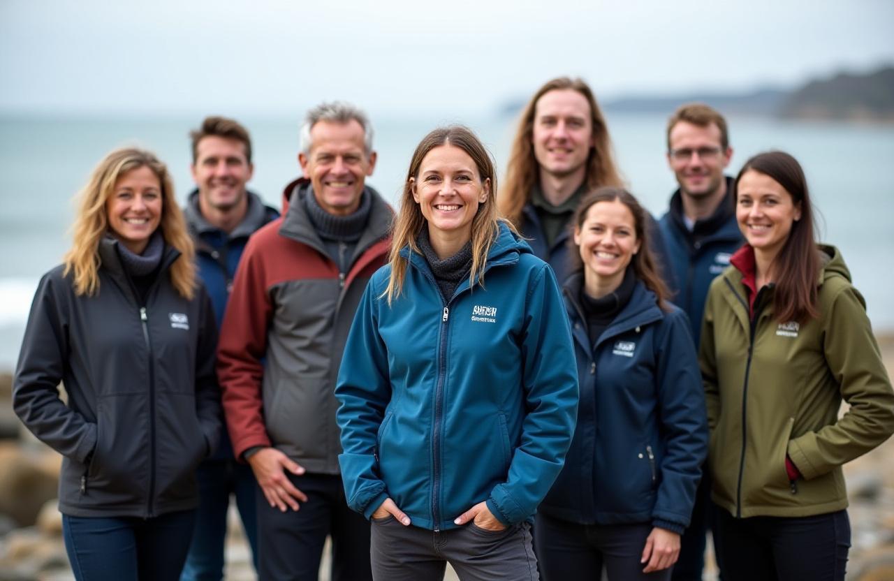 Blåstrømmen team ved kysten