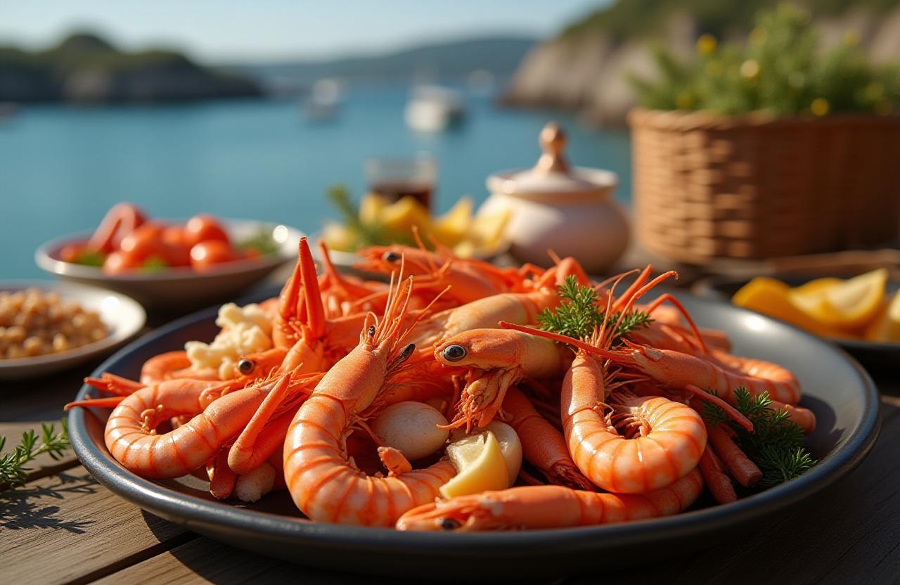 Sjømatlunsj ved kysten